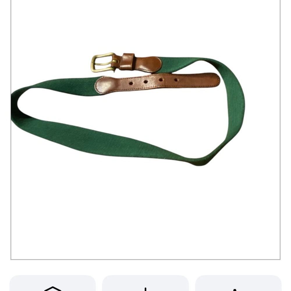 Coach Vintage Wool & leather Green belt with Gold colored Buckle. Size 34